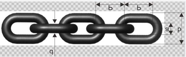 Drawing of Grade 8 Short Link Lifting Chain