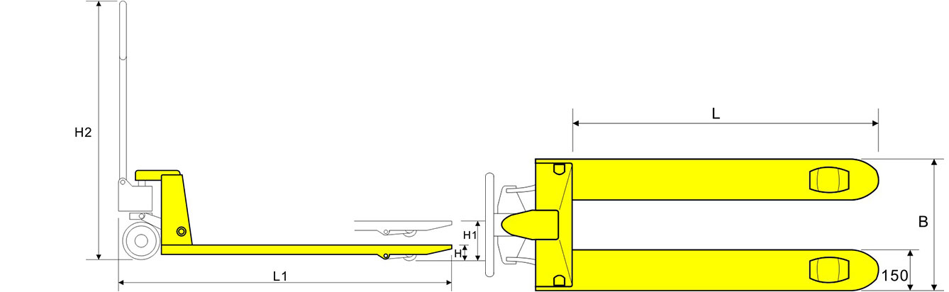 Drawing of Hydrualic Hand Pallet Truck