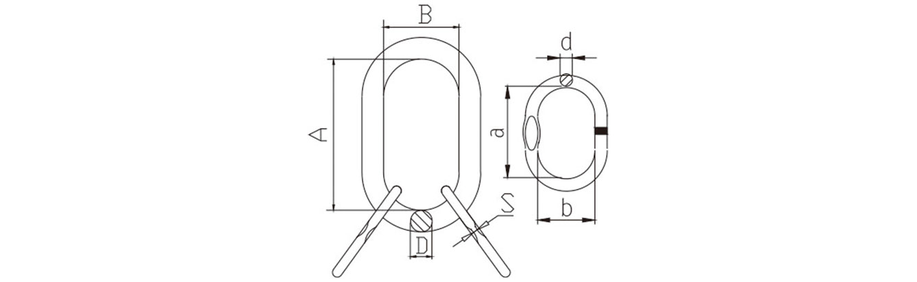 Drawing of Grade 8 Forged Master Link Assembly A-345