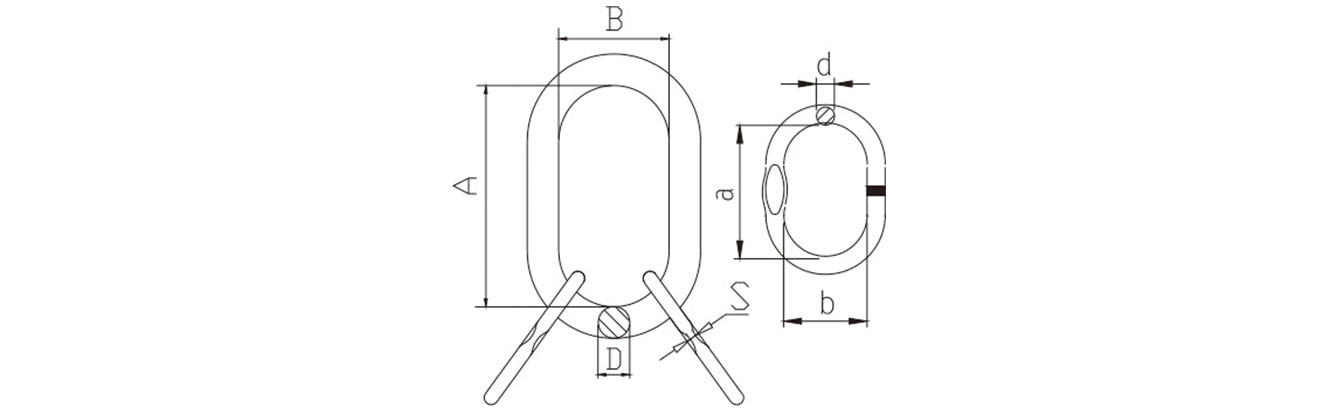 Drawing of Grade 8 US Type Master Link Assembly A-347