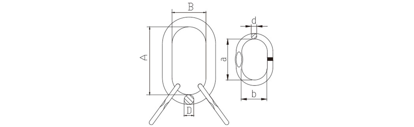 Drawing of Grade 8 US Type Welded Master Link Assembly TCSH096