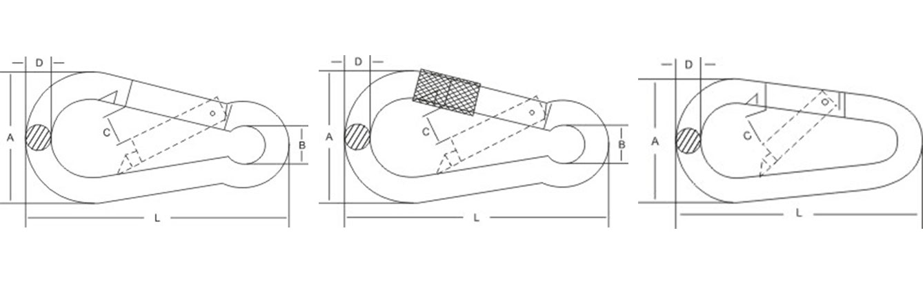 Drawing of Zinc Plated Snap Hooks DIN5299